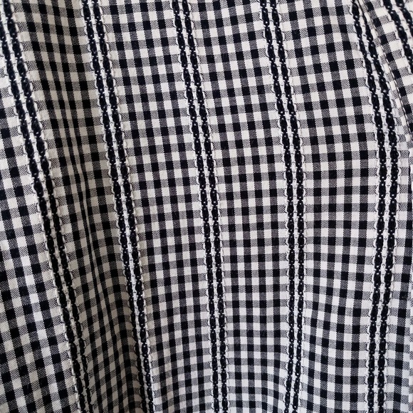 EUC Talbots Size 3X Tunic Top Blouse Black & White Check Trim Detail 100% Cotton - Picture 4 of 11